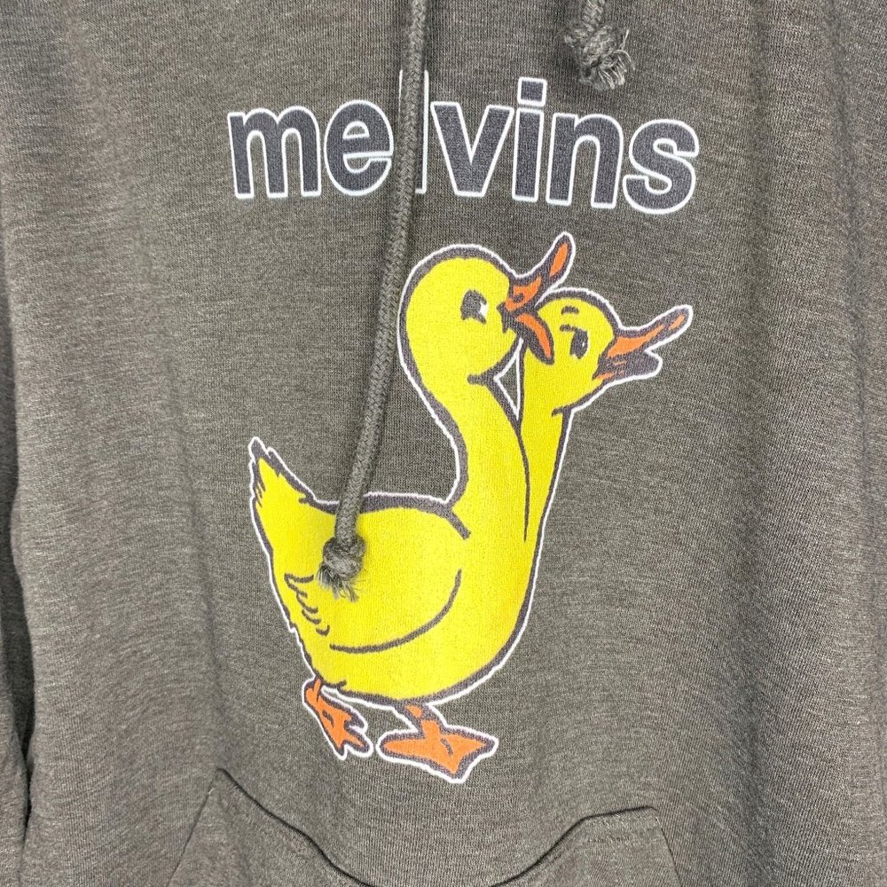 NWOT THE MELVINS Gray Hooded Pullover Hoodie Sweatshirt Sz M - Picture 3 of 9